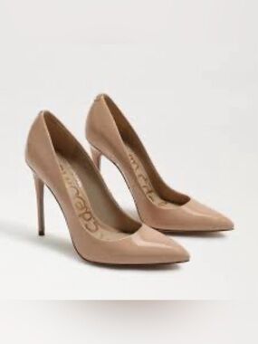 Sam Edelman Nude Patent Pointed-Toe Stiletto Women Pumps Heels - Size 9